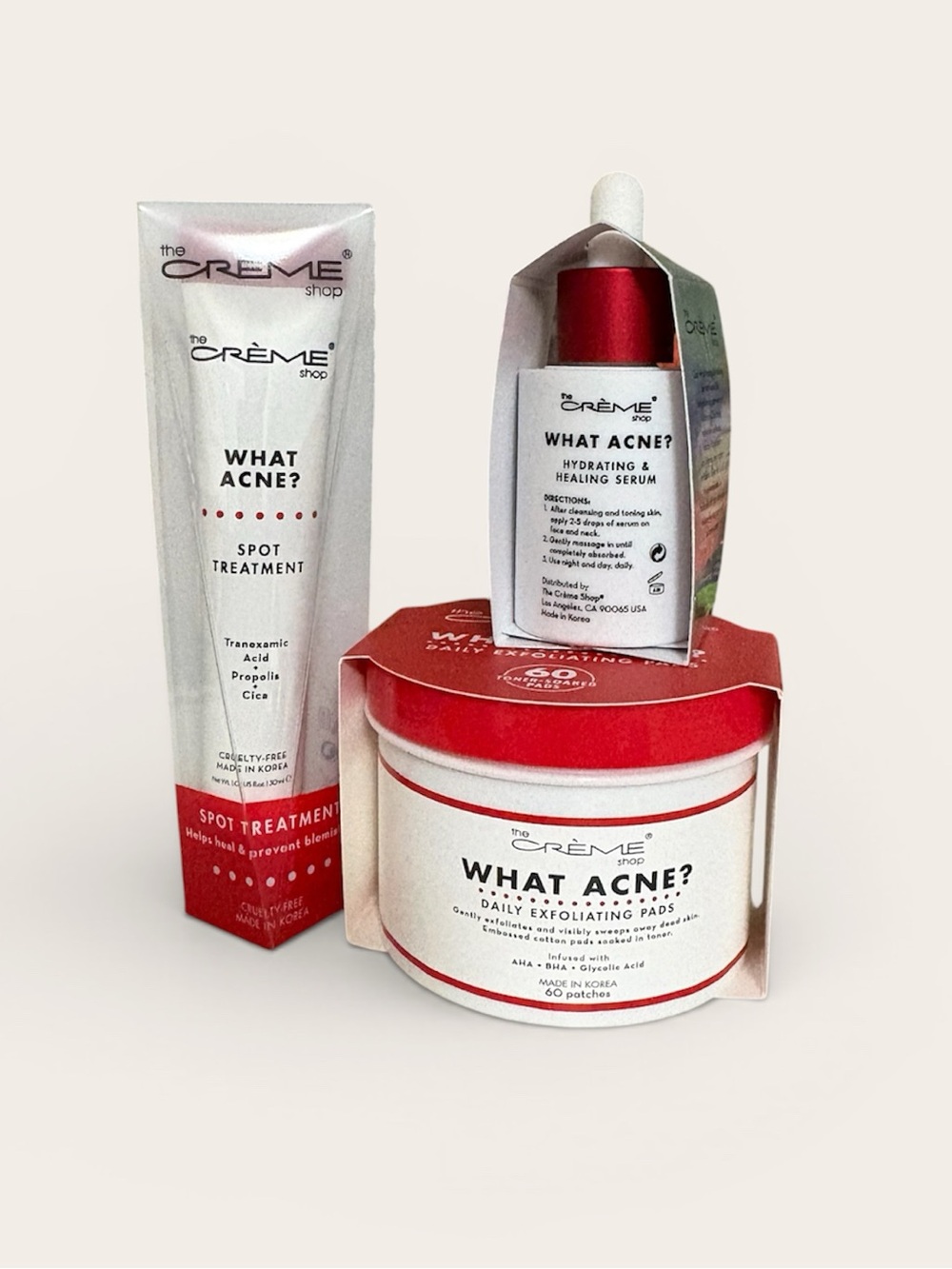 Crème Shop What Acne? 3pc Bundle Spot Treatment Pads Serum